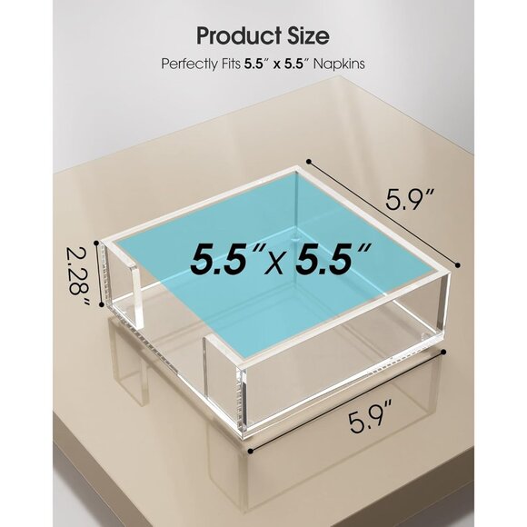Acrylic Napkin Holder for Table, Clear Guest Towel Holder, Beverage Buffet Paper - Picture 3 of 8